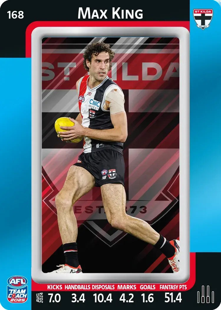 Max King, #168, Blue Parallel, 2025 Teamcoach AFL