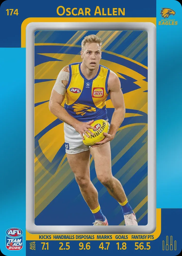 Oscar Allen, #174, Blue Parallel, 2025 Teamcoach AFL