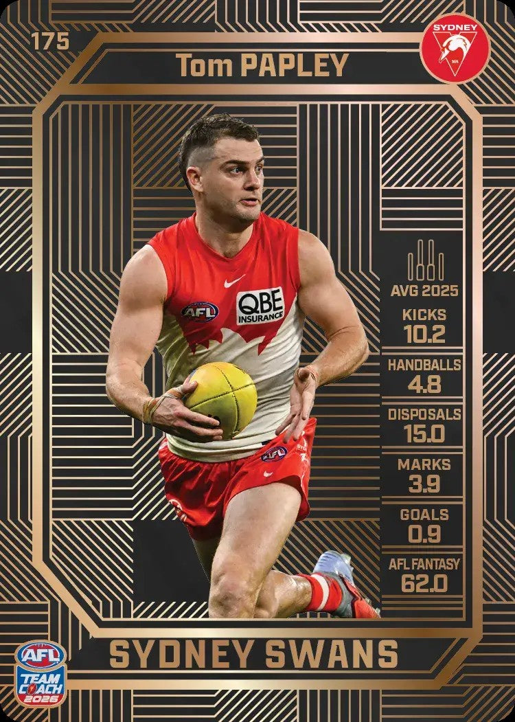 Tom Papley, #175, Bronze, 2026 Teamcoach AFL