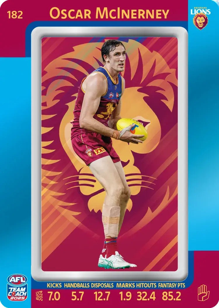 Oscar McInerney, #182, Blue Parallel, 2025 Teamcoach AFL