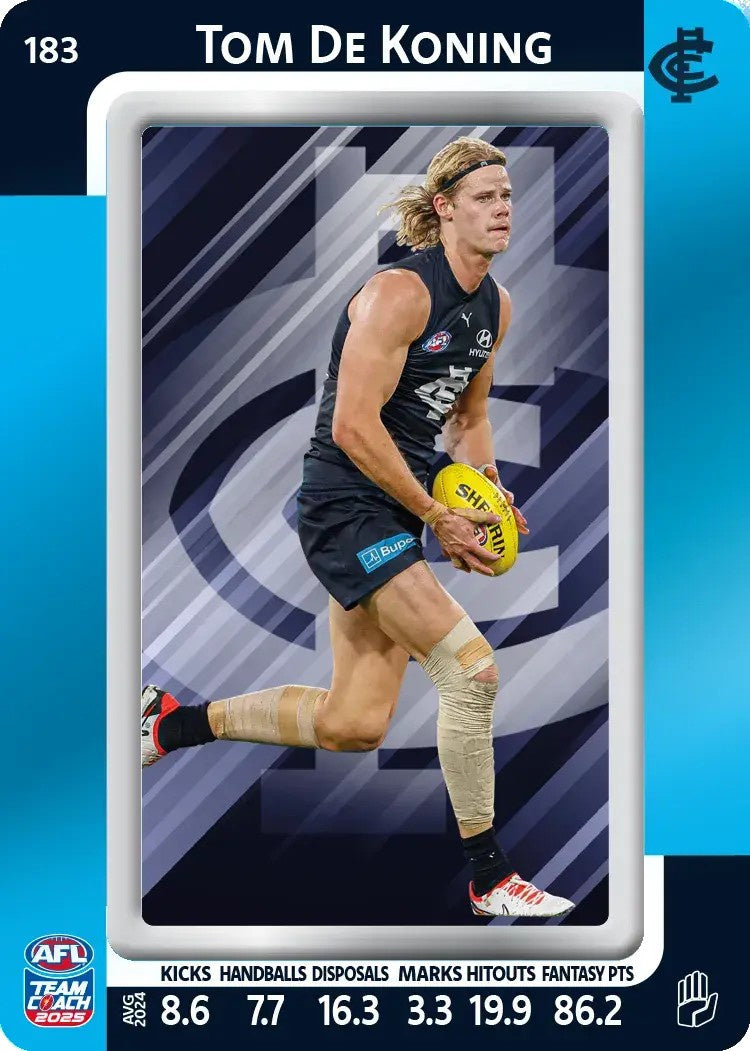 Tom De Koning, #183, Blue Parallel, 2025 Teamcoach AFL