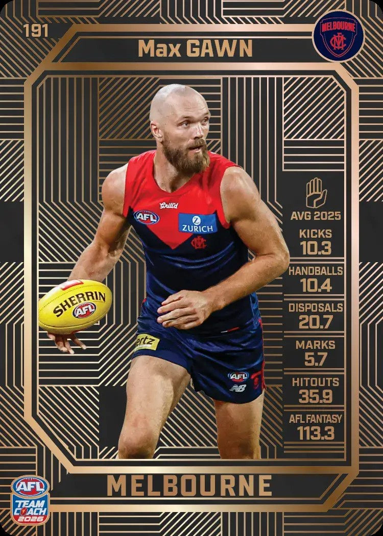 Max Gawn, #191, Bronze, 2026 Teamcoach AFL