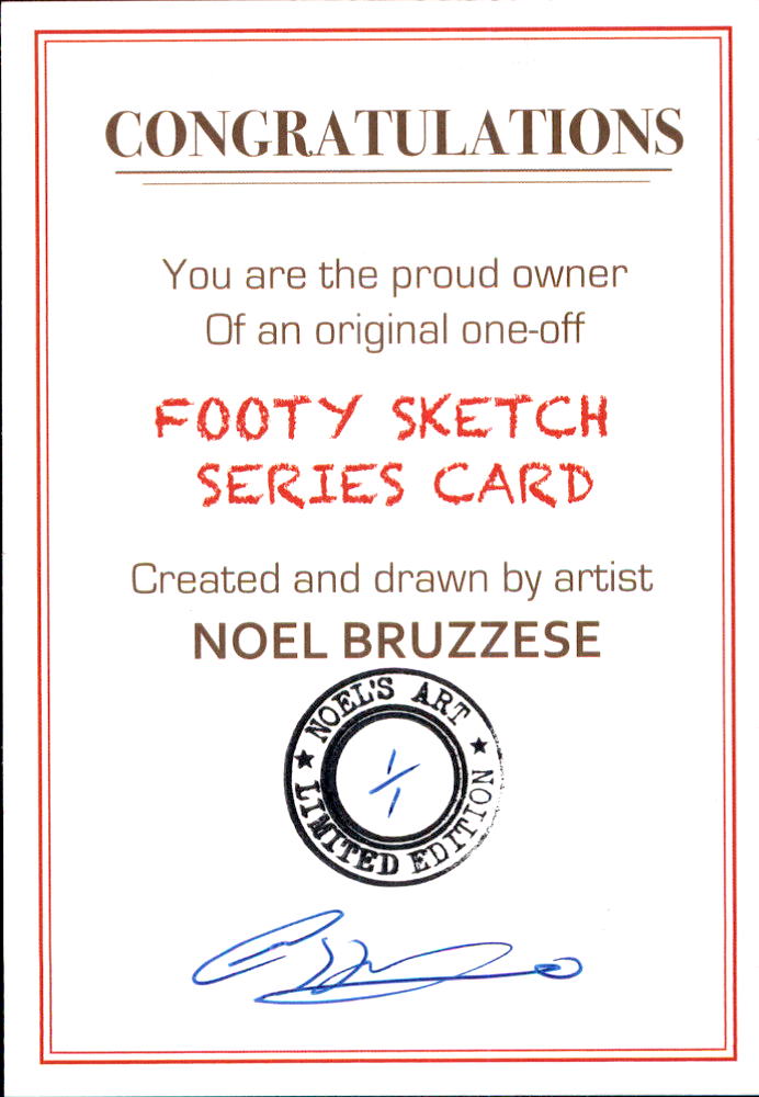 Darren Millane, Portrait Footy Sketch Series, 1 of 1, by Noel Bruzzese