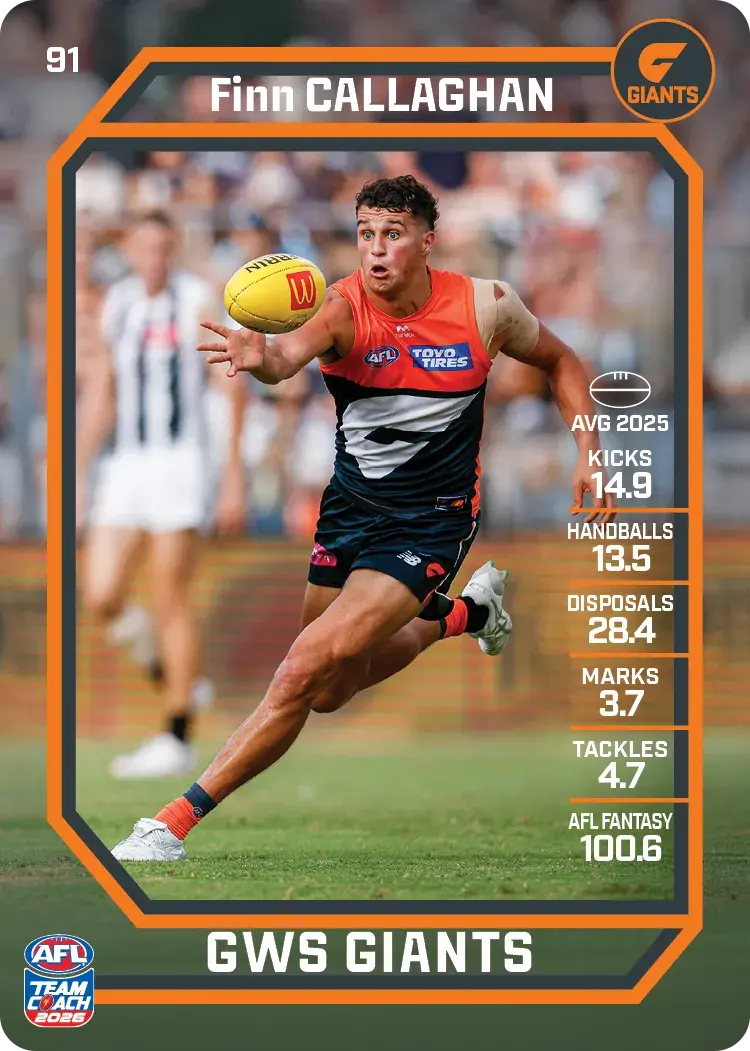 2026 Teamcoach AFL Common Cards - Cards 1 to 100 - Pick Your Card