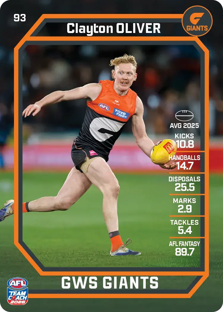 2026 Teamcoach AFL Common Cards - Cards 1 to 100 - Pick Your Card