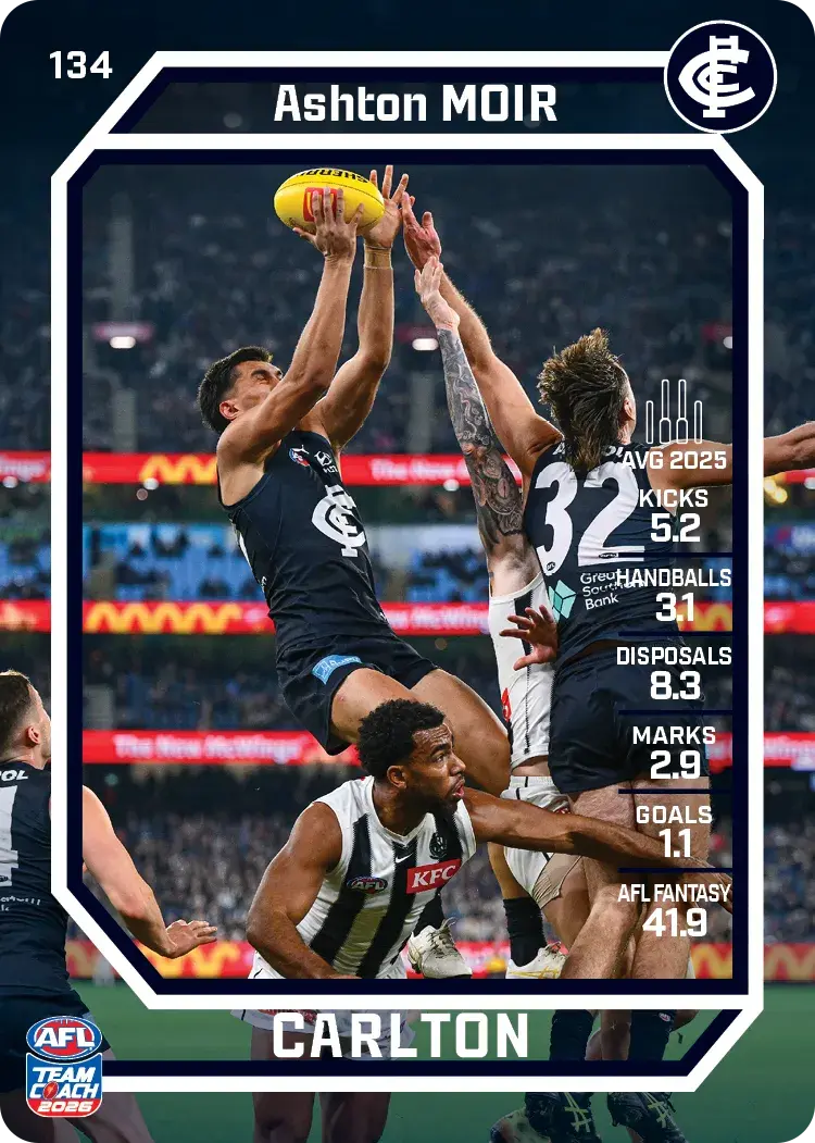 2026 Teamcoach AFL Common Cards - Cards 101 to 198 - Pick Your Card