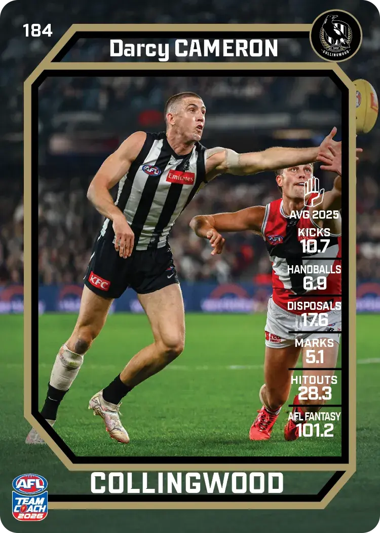 2026 Teamcoach AFL Common Cards - Cards 101 to 198 - Pick Your Card