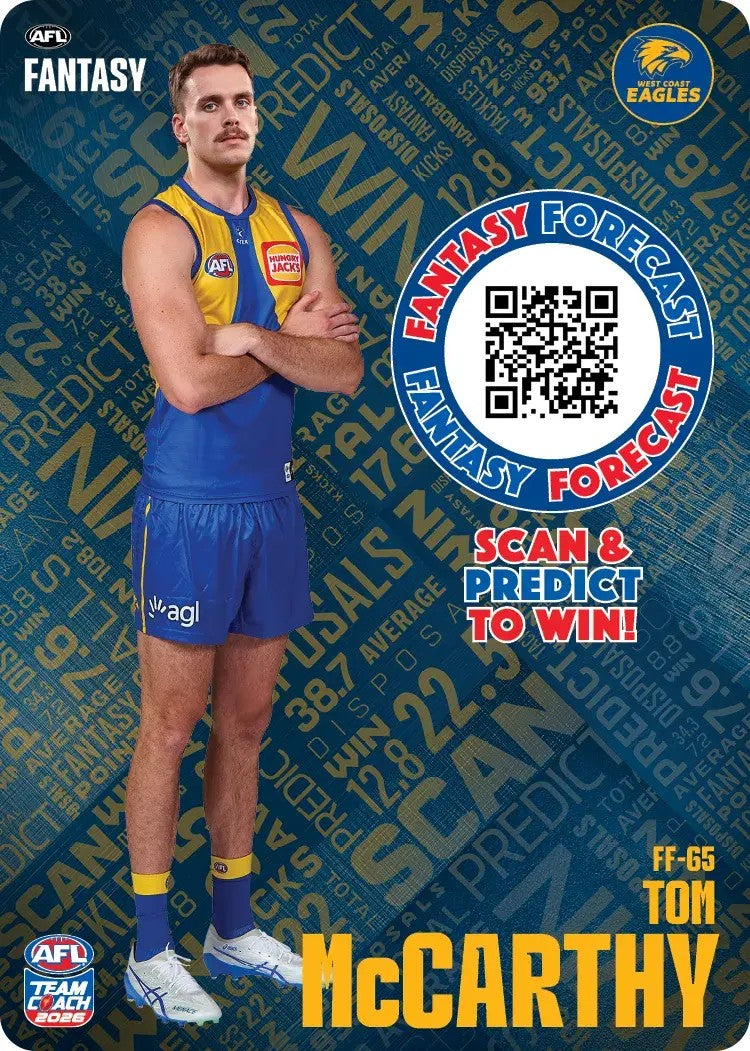 2026 Teamcoach AFL Fantasy Forecast - Cards 1 to 72 - Pick Your Card