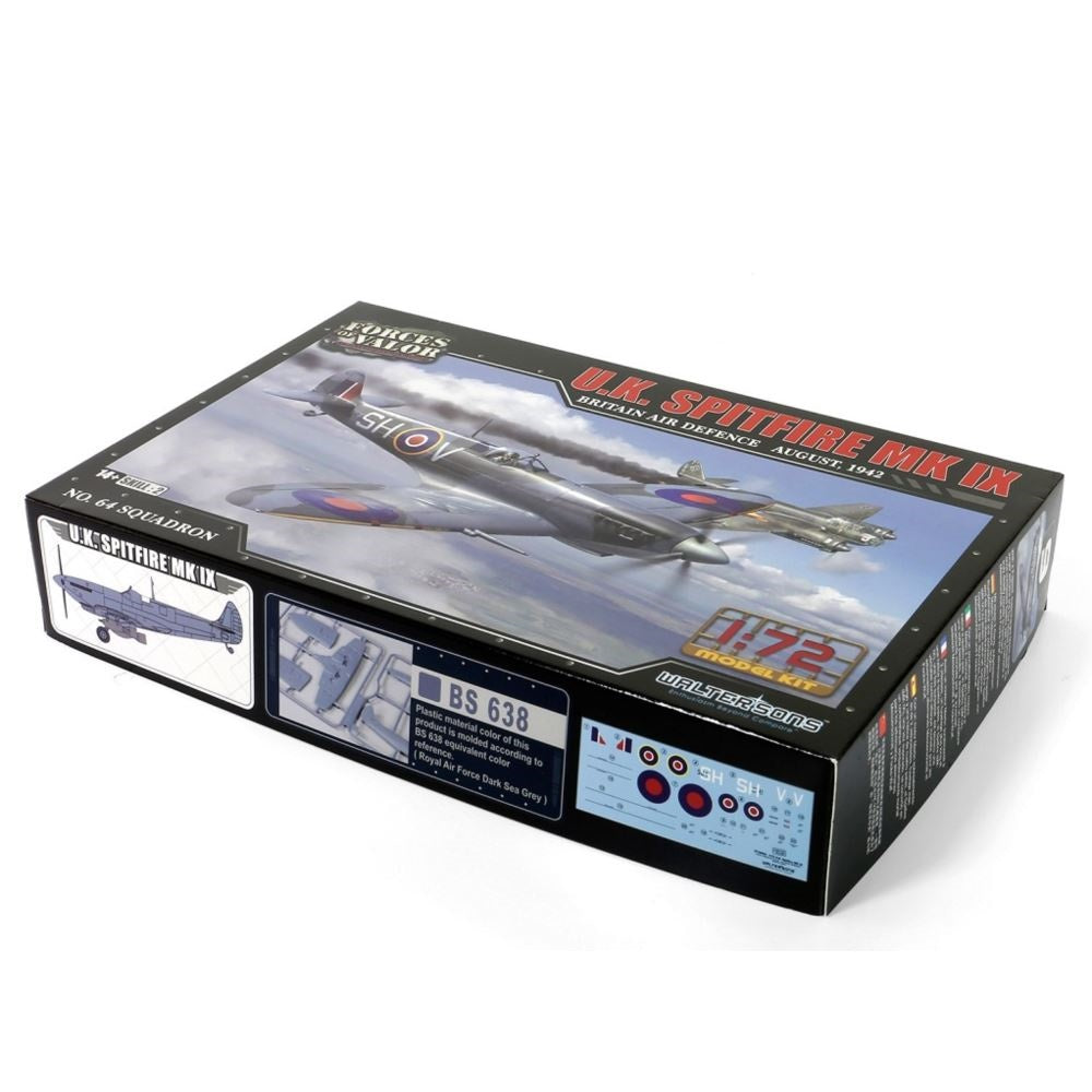 Waltersons, Forces of Valor, U.K. Spitfire MK IX Aircraft, 1:72 Scale Model Kit