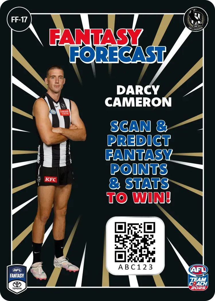 2025 Teamcoach AFL Fantasy Forecast - Cards 1 to 90 - Pick Your Card