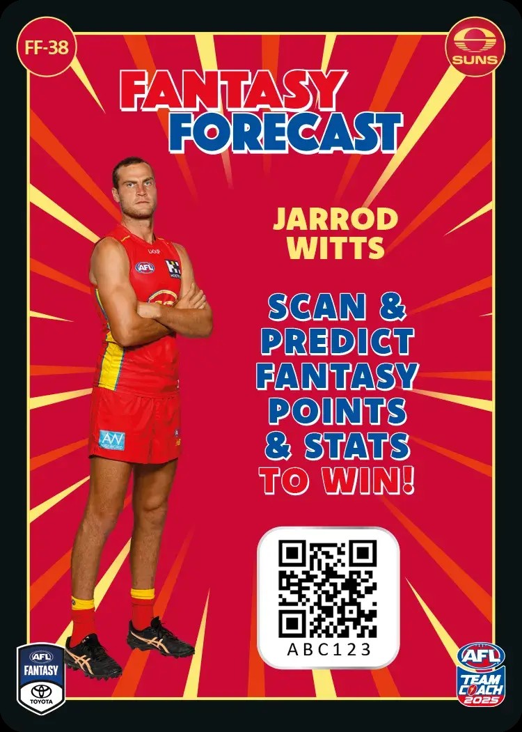 2025 Teamcoach AFL Fantasy Forecast - Cards 1 to 90 - Pick Your Card