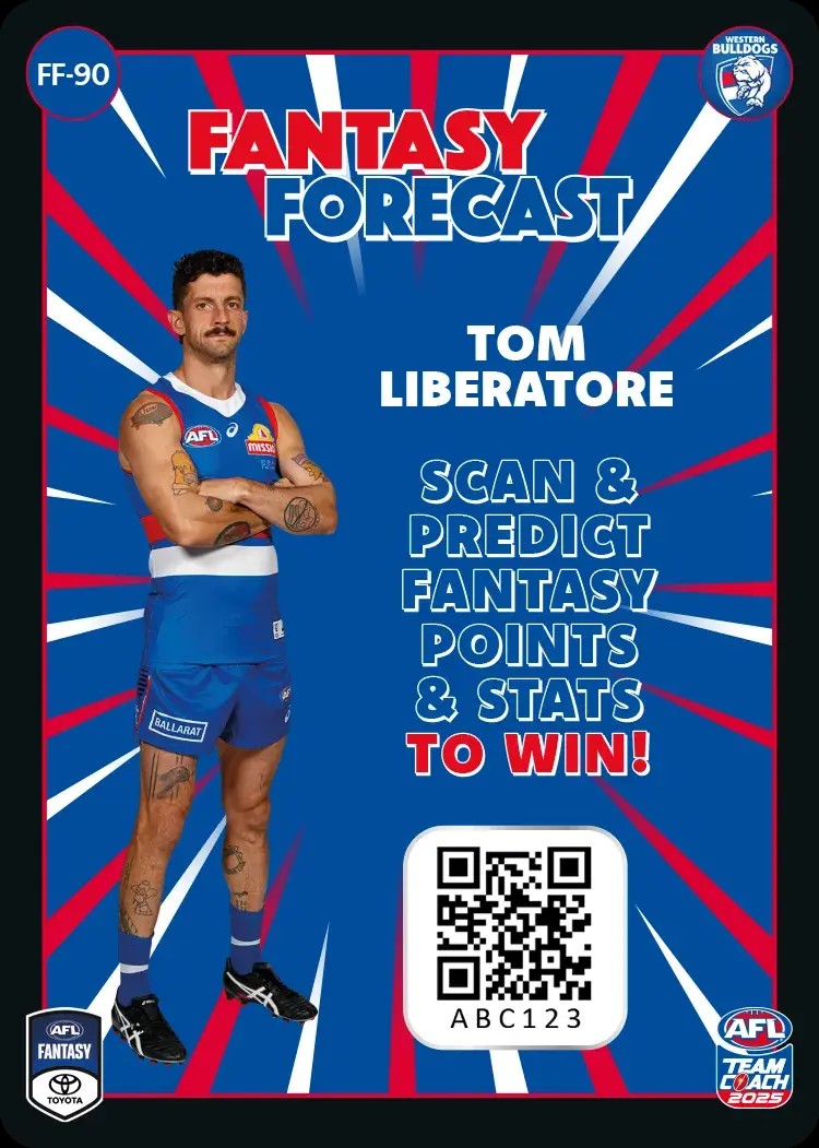 2025 Teamcoach AFL Fantasy Forecast - Cards 1 to 90 - Pick Your Card