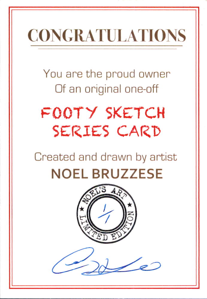 Royce Hart, B&W Footy Sketch Series, 1 of 1, by Noel Bruzzese