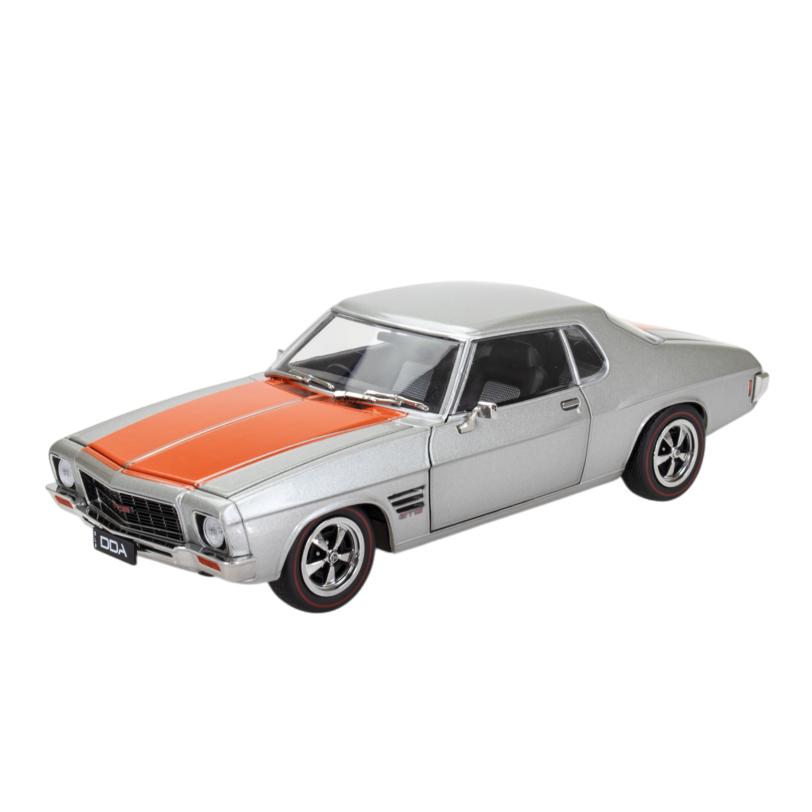 Silver w/Orange Stripe Holden HQ GTS Monaro, 1:24 Scale Diecast