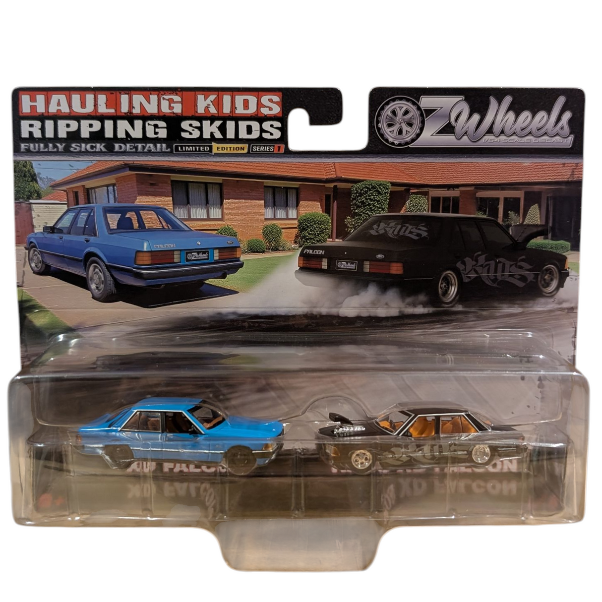 Oz Wheels Hauling Kids Ripping Skids FSD, Ford XD Falcon Twin Set, 1:64 Scale Diecast Car