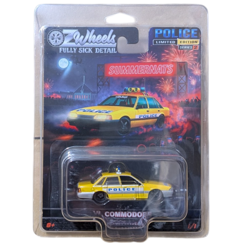 Oz Wheels, 1986 Holden VL Commodore POLICE, Fully Sick Detail FSD's Series 2 - 1:64 Scale Diecast - MAX 2 Per Customer