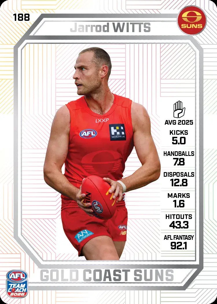 Jarrod Witts, PEARL Parallel, 2026 Teamcoach AFL
