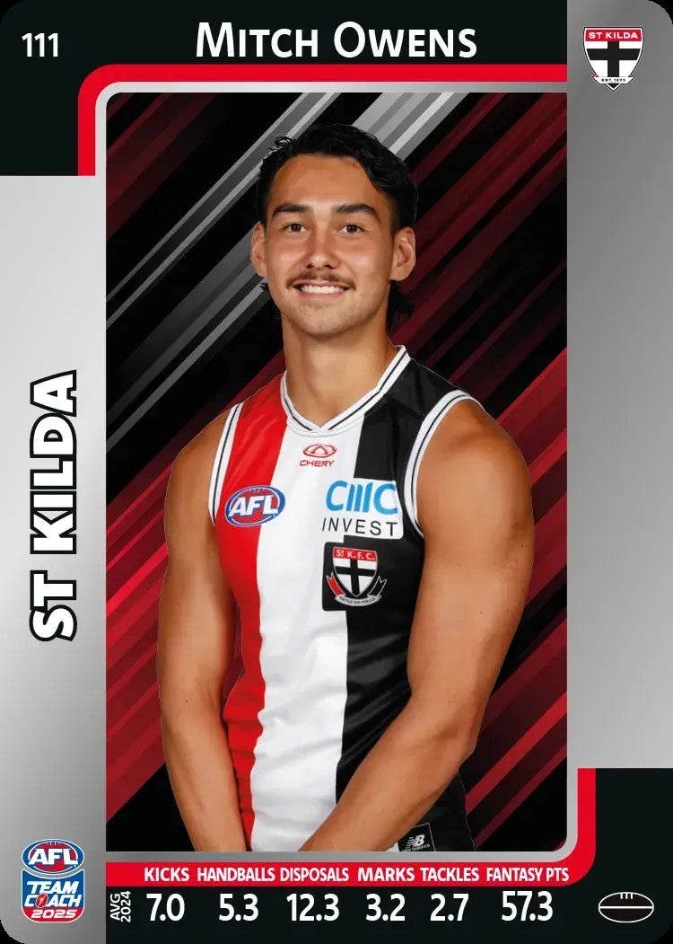 2025 Teamcoach AFL Silver Parallel Cards - Cards 101 to 198 - Pick Your Card