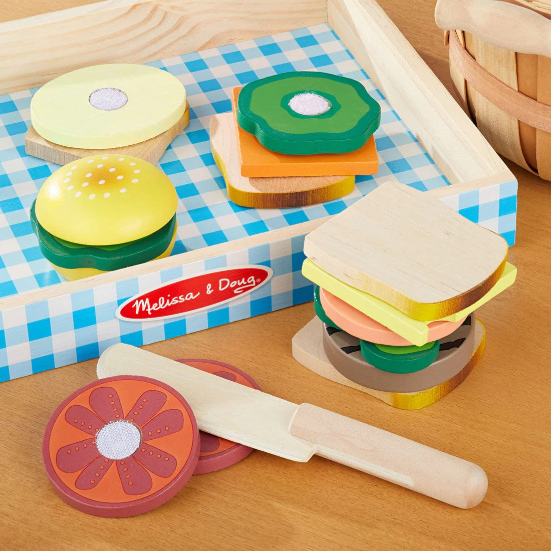 Melissa & Doug - Sandwich Making Set - Wooden Play Food