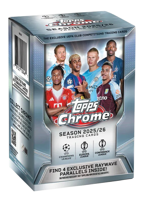 2025-26 Topps Chrome UCC, UEFA Club Competitions, Soccer Hobby Blaster Box