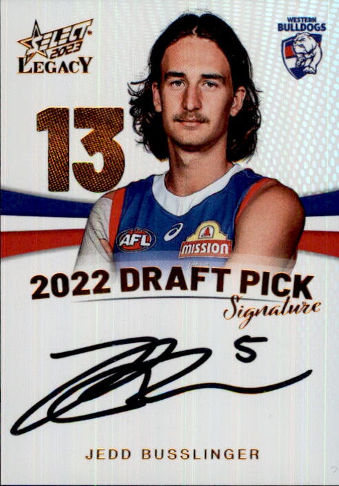 Jedd Busslinger, Copper Draft Pick Signature, 2023 Select AFL Legacy