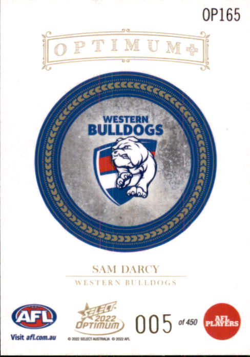 Sam Darcy, RC, Optimum+ Plus, 2022 Select AFL Optimum