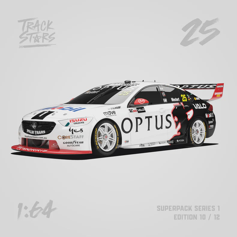 TrackStars Mobil 1 Optus Racing #25 Holden ZB Commodore Supercar - 2022 Adelaide 500 Holden Tribute Livery - Chaz Mostert, 1:64 Scale Diecast Car