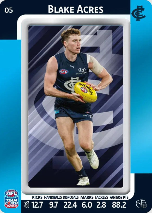 Blake Acres, #05, Blue Parallel, 2025 Teamcoach AFL