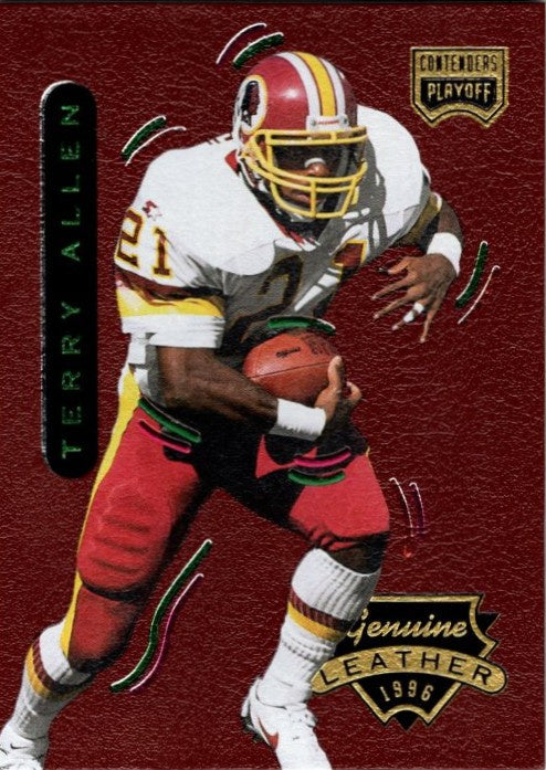Terry Allen, #9, Genuine Leather, 1996 Playoff Contenders Football NFL