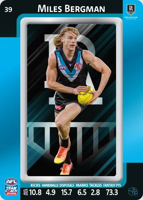 Miles Bergman, #39, Blue Parallel, 2025 Teamcoach AFL