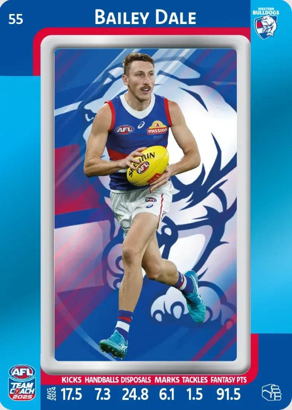Bailey Dale, #55, Blue Parallel, 2025 Teamcoach AFL