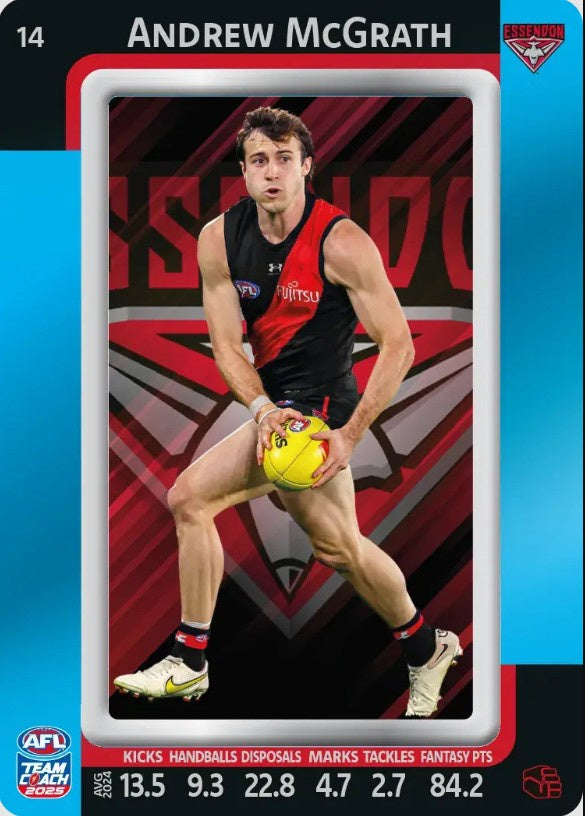 Andrew McGrath, #14, Blue Parallel, 2025 Teamcoach AFL