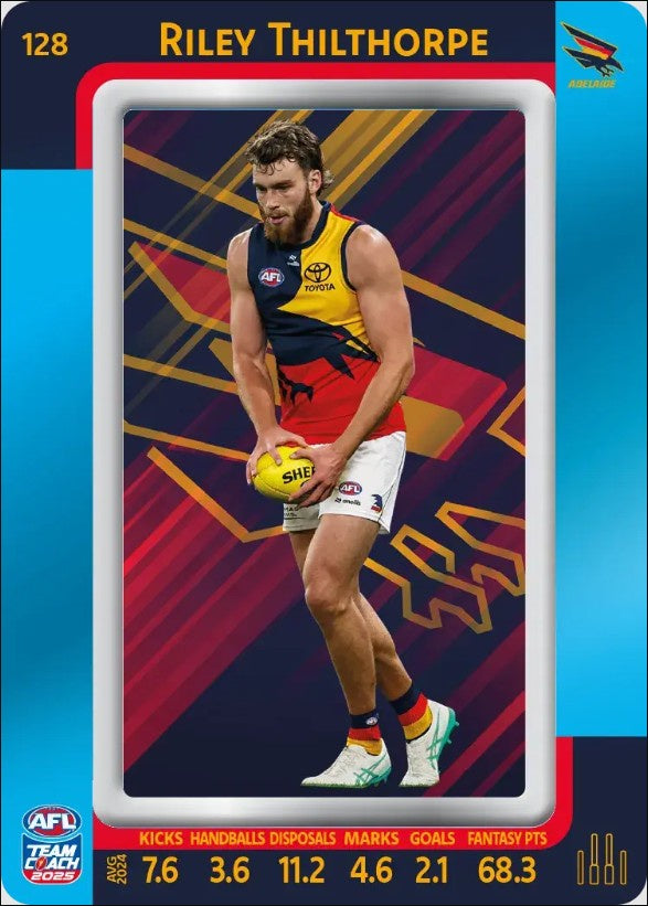 Riley Thilthorpe, #128, Blue Parallel, 2025 Teamcoach AFL