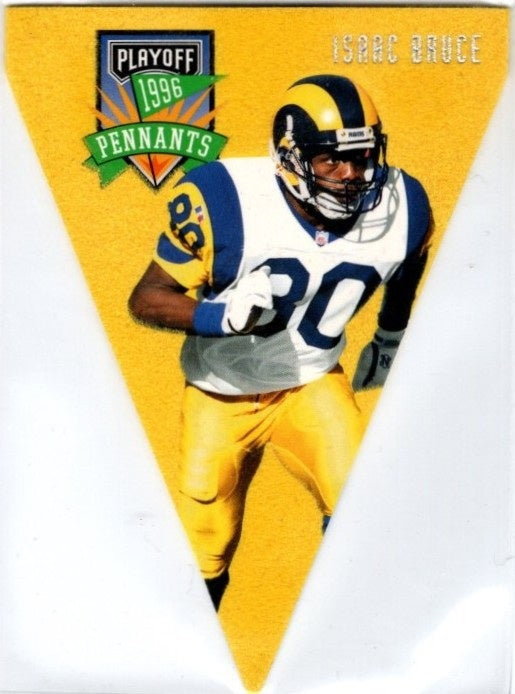 Isaac Bruce, #53, Pennants, 1996 Playoff Contenders Football NFL