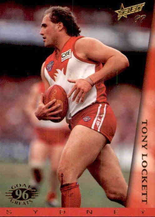 Tony Lockett, Goal Greats Box Card, 1997 Select AFL