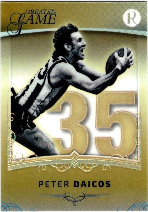 Peter Daicos, Gold Numbers Card, 2017 Regal Football Greats of the Game