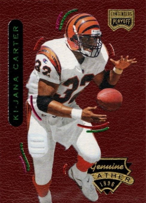 Ki-Jana Carter, #87, Genuine Leather, 1996 Playoff Contenders Football NFL