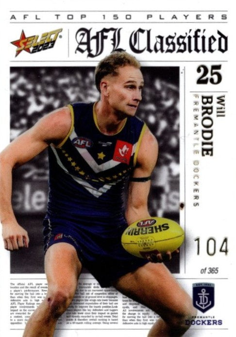 Will Brodie, AFL Classified, 2023 Select AFL Footy Stars