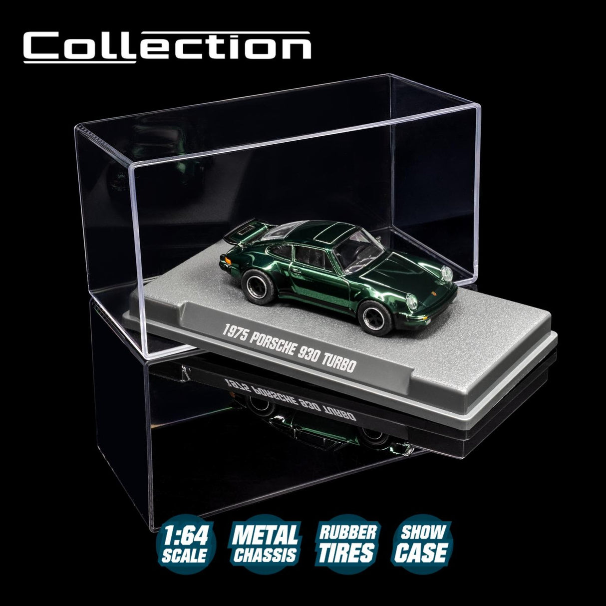 1975 Porsche 930 Turbo Green - Majorette: Collection Deluxe, 1:64 Scale Diecast Car