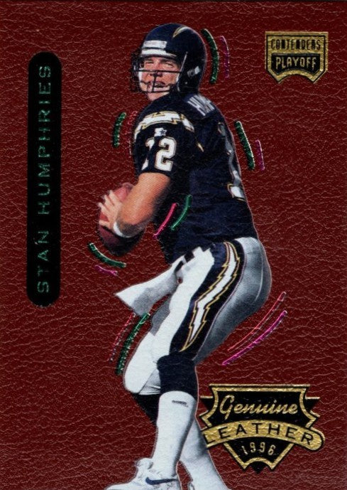 Stan Humphries, #75, Genuine Leather, 1996 Playoff Contenders Football NFL