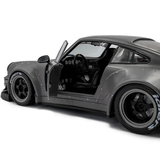 2024 Porsche RWB Body Kit Nargo Grey w/Akira Nakai Figure, 1:18 Scale Diecast Car