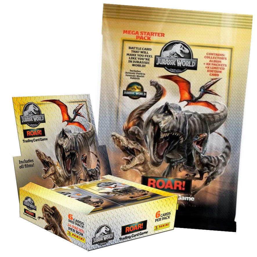 COMBO: Panini Jurassic World - ROAR Trading Card Game Box & Starter Pack