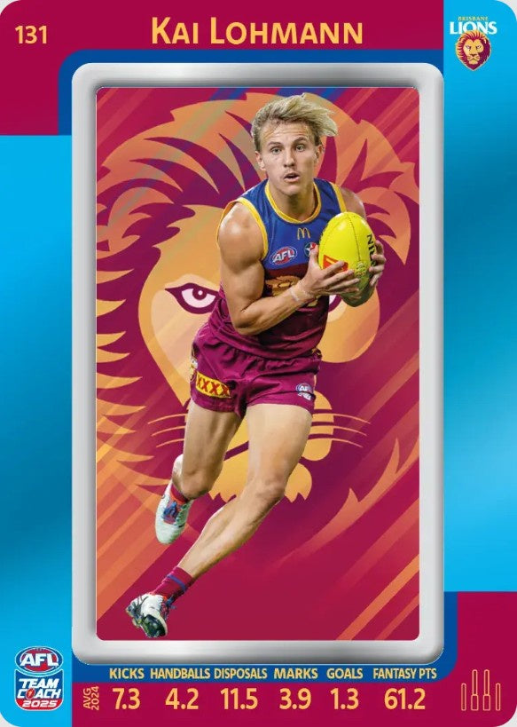 Kai Lohmann, #131, Blue Parallel, 2025 Teamcoach AFL