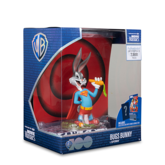 Looney Tunes - Bugs Bunny as Superman Movie Maniacs WB 100 McFarlane 6" Scale Posed PVC Figure