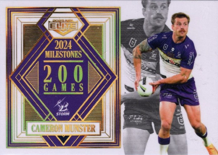 Cameron Munster, 200 Games Milestone Case Card, 2025 TLA Elite NRL