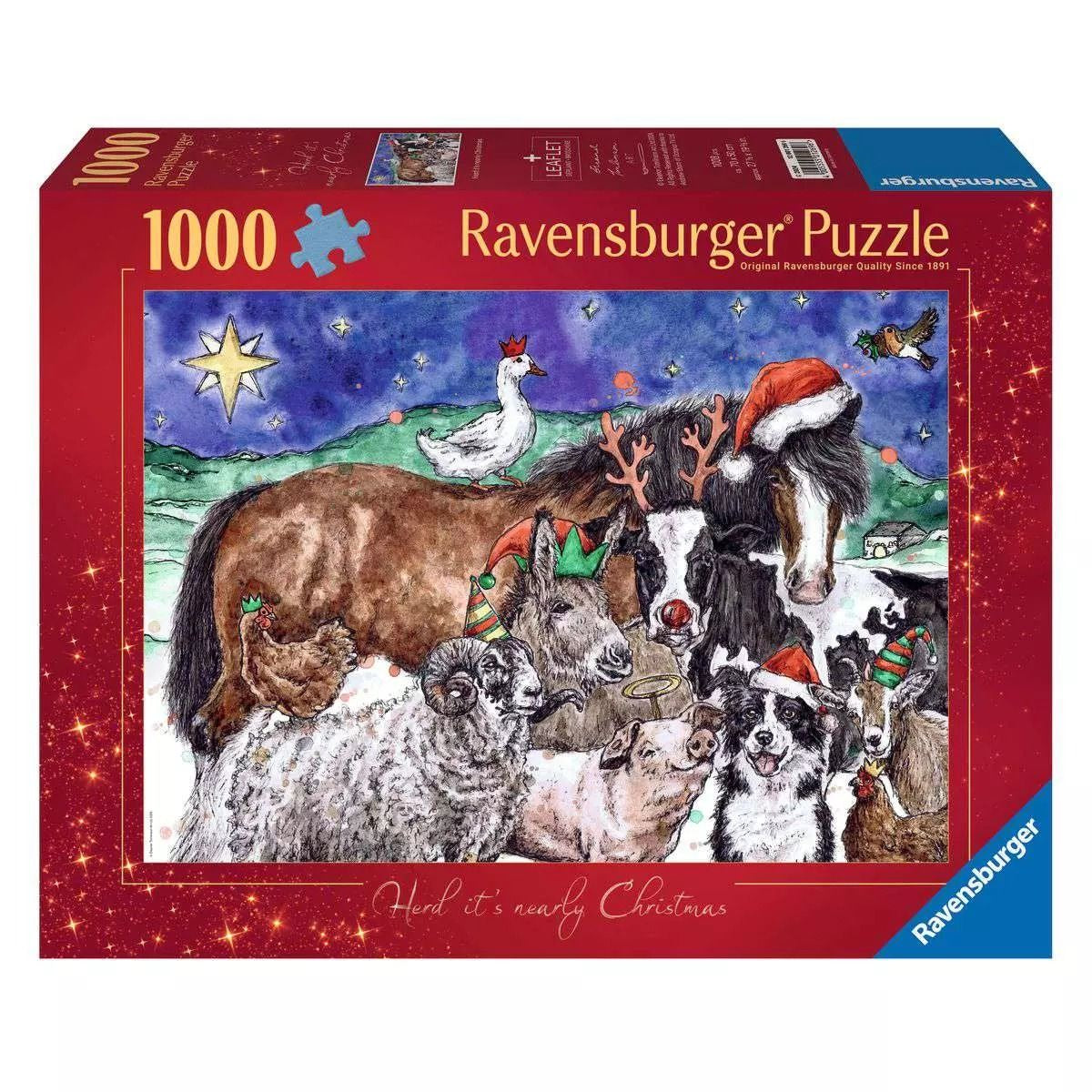 Ravensburger - Herd it's nearly Christmas - 1000 Piece Jigsaw Puzzle