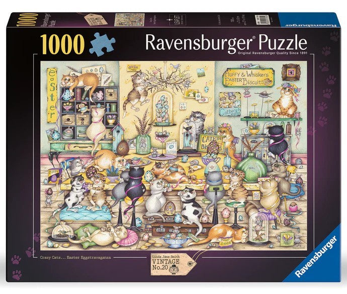 Ravensburger - Crazy Cat's Easter Eggstravaganza - 1000 Piece Jigsaw Puzzle