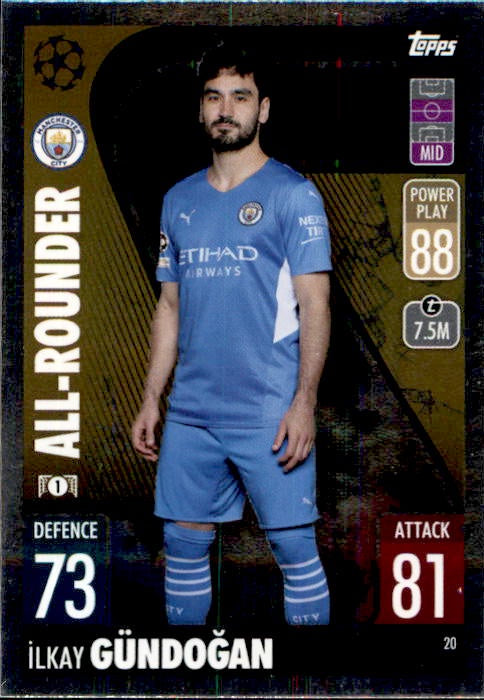Ilkay Gundogan, All-Rounder, 2021-22 Topps Match Attax UEFA Champions & Europa League