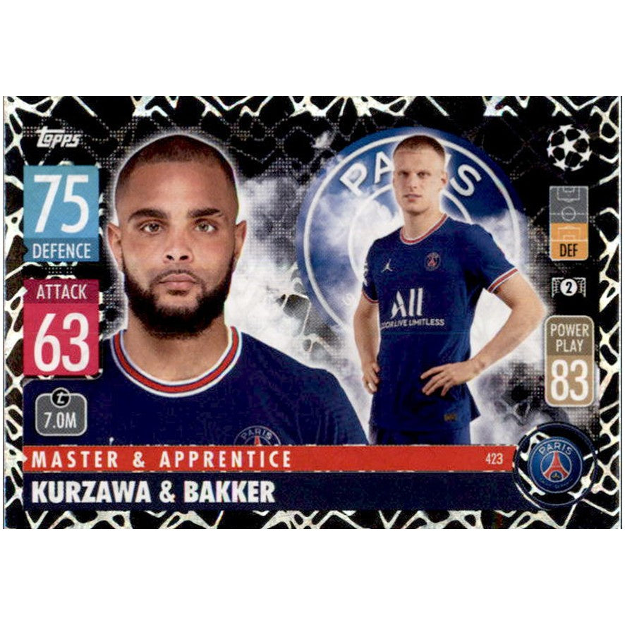 Kurzawa & Bakker, Master & Apprentice, 2021-22 Topps Match Attax UEFA Champions & Europa League