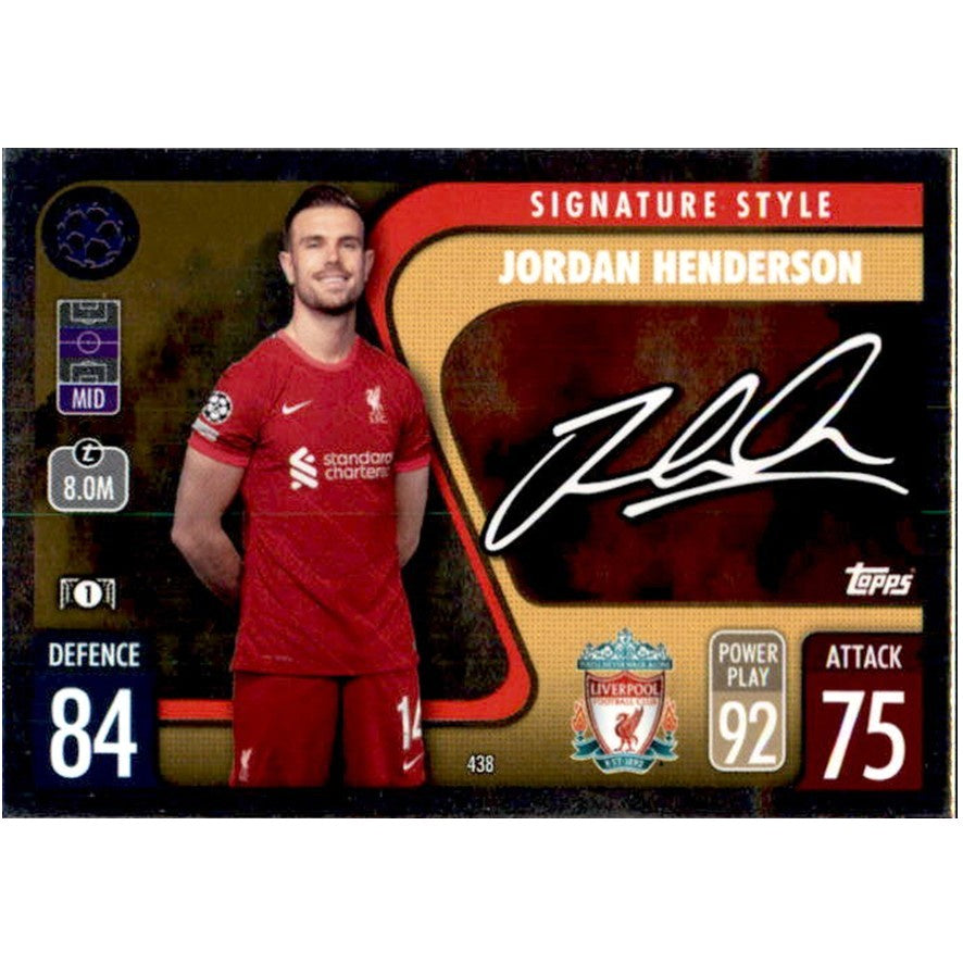 Jordan Henderson, Signature Style, 2021-22 Topps Match Attax UEFA Champions & Europa League